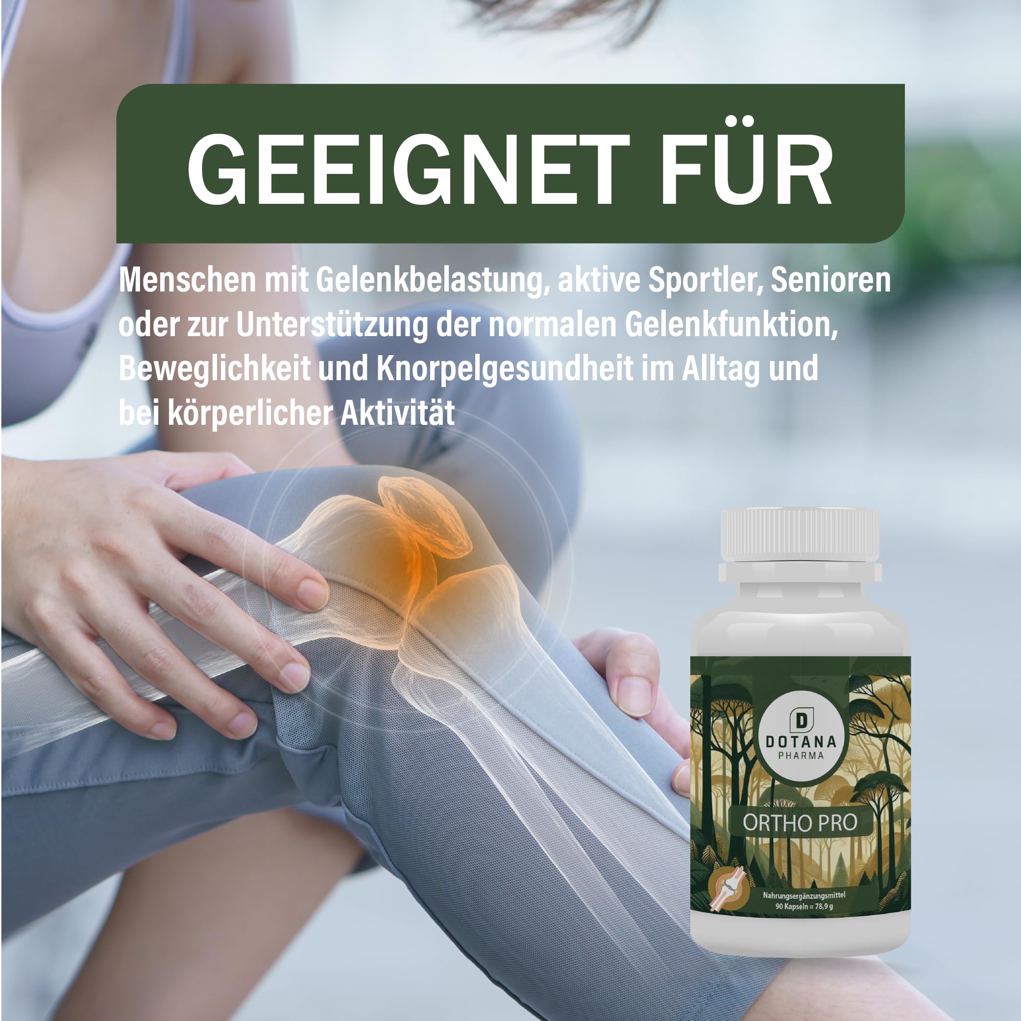 ORTHO PRO Gelenknährstoff-Komplex - 90 Kapseln mit Glucosamin Sulfat 750mg, Chondroitin Sulfat 600mg & MSM 900mg - Made in Germany