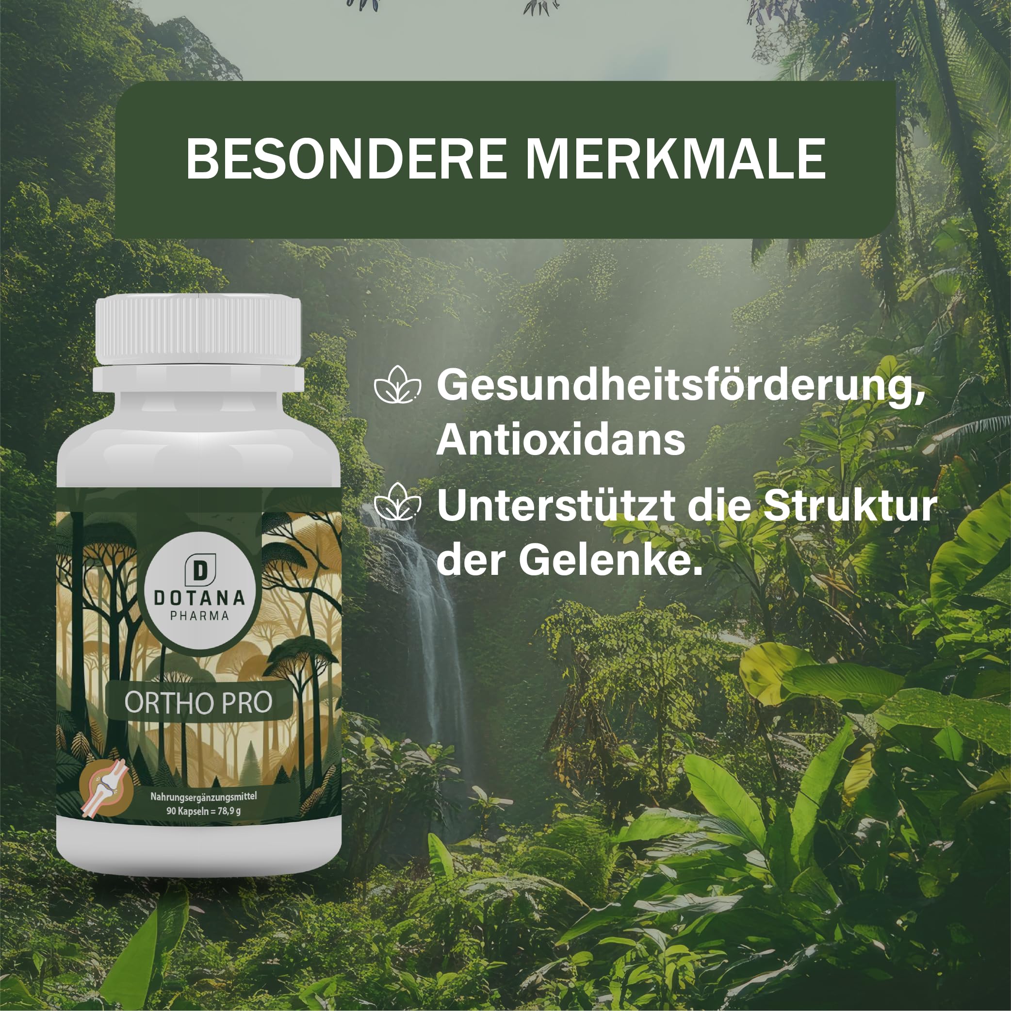 ORTHO PRO Gelenknährstoff-Komplex - 90 Kapseln mit Glucosamin Sulfat 750mg, Chondroitin Sulfat 600mg & MSM 900mg - Made in Germany