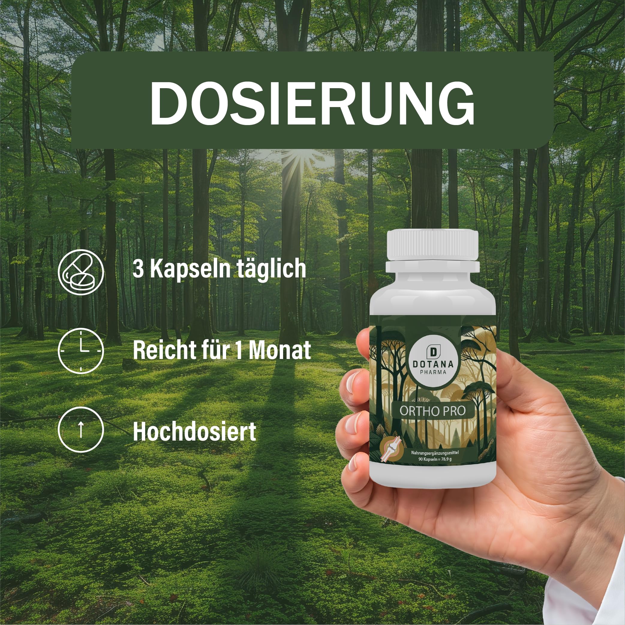 ORTHO PRO Gelenknährstoff-Komplex - 90 Kapseln mit Glucosamin Sulfat 750mg, Chondroitin Sulfat 600mg & MSM 900mg - Made in Germany