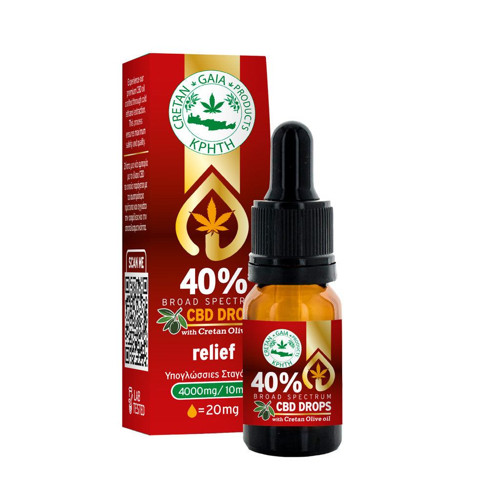 Cretan Gaia Full Spectrum Cannabis Oil – 40% CBD with Cretan Olive Oil, 10ml