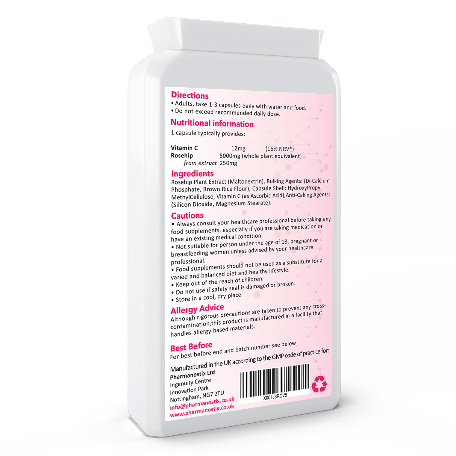 Rosehip Plus 5000mg with Vit C- 120 Vegan Capsules